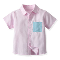 Load image into Gallery viewer, 2 Pieces Set Baby Kid Boys Birthday Party Color-blocking Bow Shirts And Solid Color Rompers Wholesale 220531518
