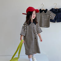 Load image into Gallery viewer, Baby Kid Girls Striped Dresses Wholesale 220531540

