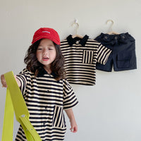 Load image into Gallery viewer, Baby Kid Girls Striped Dresses Wholesale 220531540
