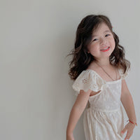 Load image into Gallery viewer, Baby Kid Girls Solid Color Flower Embroidered Jumpsuits Wholesale 220531557
