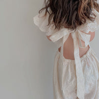 Load image into Gallery viewer, Baby Kid Girls Solid Color Flower Embroidered Jumpsuits Wholesale 220531557
