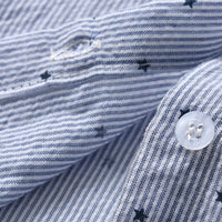 Load image into Gallery viewer, 2 Pieces Set Baby Kid Boys Dressy Striped Star Bow Print Shirts And Solid Color Jumpsuits Wholesale 220531584
