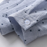 Load image into Gallery viewer, 2 Pieces Set Baby Kid Boys Dressy Striped Star Bow Print Shirts And Solid Color Jumpsuits Wholesale 220531584
