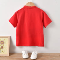 Load image into Gallery viewer, 2 Pieces Set Baby Kid Boys Color-blocking Polo Shirts Animals And Embroidered Rompers Wholesale 220531585
