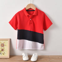 Load image into Gallery viewer, 2 Pieces Set Baby Kid Boys Color-blocking Polo Shirts Animals And Embroidered Rompers Wholesale 220531585
