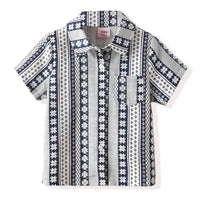 Load image into Gallery viewer, 2 Pieces Set Baby Kid Boys Dressy Flower Bow Print Shirts And Solid Color Rompers Wholesale 220531586
