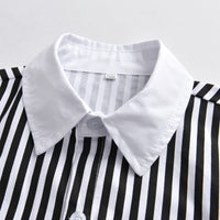 Load image into Gallery viewer, 2 Pieces Set Baby Kid Boys Dressy Striped Bow Shirts And Solid Color Rompers Wholesale 220531591
