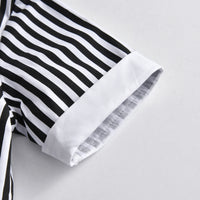 Load image into Gallery viewer, 2 Pieces Set Baby Kid Boys Dressy Striped Bow Shirts And Solid Color Rompers Wholesale 220531591
