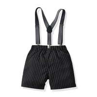 Load image into Gallery viewer, 2 Pieces Set Baby Kid Boys Birthday Party Bow Shirts And Striped Rompers Wholesale 220531607
