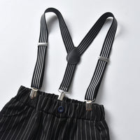 Load image into Gallery viewer, 2 Pieces Set Baby Kid Boys Birthday Party Bow Shirts And Striped Rompers Wholesale 220531607
