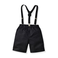 Load image into Gallery viewer, 2 Pieces Set Baby Kid Boys Birthday Party Checked Bow Shirts And Solid Color Rompers Wholesale 220531608
