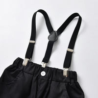 Load image into Gallery viewer, 2 Pieces Set Baby Kid Boys Birthday Party Checked Bow Shirts And Solid Color Rompers Wholesale 220531608
