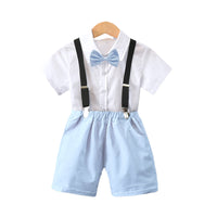 Load image into Gallery viewer, 2 Pieces Set Baby Kid Boys Birthday Party Bow Shirts And Checked Rompers Wholesale 220531609
