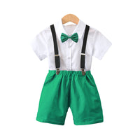 Load image into Gallery viewer, 2 Pieces Set Baby Kid Boys Birthday Party Bow Shirts And Checked Rompers Wholesale 220531609
