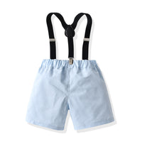 Load image into Gallery viewer, 2 Pieces Set Baby Kid Boys Dressy Striped Bow Shirts And Shorts Suits Wholesale 220531618
