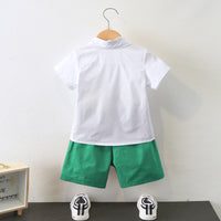 Load image into Gallery viewer, 2 Pieces Set Baby Kid Boys Dressy Solid Color Bow Shirts And Shorts Suits Wholesale 220531619
