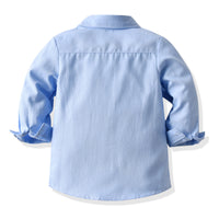 Load image into Gallery viewer, 2 Pieces Set Baby Kid Boys Dressy Solid Color Bow Shirts And Trousers Suits Wholesale 220531630
