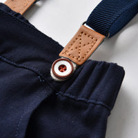 Load image into Gallery viewer, 2 Pieces Set Baby Kid Boys Dressy Solid Color Bow Shirts And Trousers Suits Wholesale 220531630
