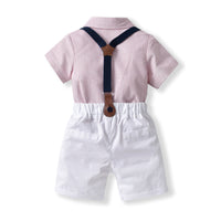 Load image into Gallery viewer, 3 Pieces Set Baby Boys Dressy Striped Rompers Solid Color Rompers And Bow Others accessories Wholesale 22053171
