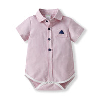 Load image into Gallery viewer, 3 Pieces Set Baby Boys Dressy Striped Rompers Solid Color Rompers And Bow Others accessories Wholesale 22053171
