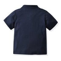 Load image into Gallery viewer, 2 Pieces Set Baby Kid Boys Sports Solid Color Print T-Shirts Color-blocking And Star Shorts Wholesale 22053175
