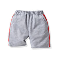 Load image into Gallery viewer, 2 Pieces Set Baby Kid Boys Sports Solid Color Print T-Shirts Color-blocking And Star Shorts Wholesale 22053175
