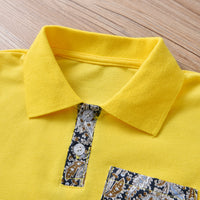 Load image into Gallery viewer, 2 Pieces Set Baby Kid Boys Dressy Color-blocking Polo Shirts And Rompers Wholesale 22053181
