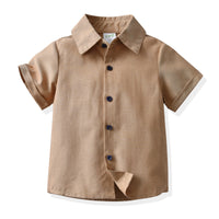 Load image into Gallery viewer, 2 Pieces Set Baby Kid Boys Dressy Solid Color Bow Shirts And Rompers Wholesale 22053182
