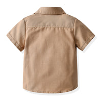 Load image into Gallery viewer, 2 Pieces Set Baby Kid Boys Dressy Solid Color Bow Shirts And Rompers Wholesale 22053182
