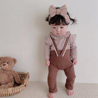 Load image into Gallery viewer, Baby Kid Girls Lace Muslin&amp;Ribbed Jumpsuits Wholesale 22053184
