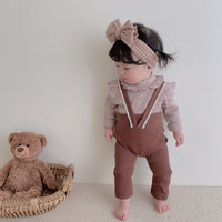 Load image into Gallery viewer, Baby Kid Girls Lace Muslin&amp;Ribbed Jumpsuits Wholesale 22053184
