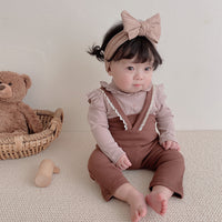 Load image into Gallery viewer, Baby Kid Girls Lace Muslin&amp;Ribbed Jumpsuits Wholesale 22053184
