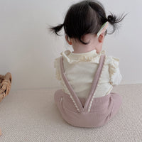 Load image into Gallery viewer, Baby Kid Girls Lace Muslin&amp;Ribbed Jumpsuits Wholesale 22053184
