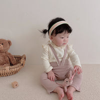 Load image into Gallery viewer, Baby Kid Girls Lace Muslin&amp;Ribbed Jumpsuits Wholesale 22053184
