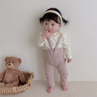 Load image into Gallery viewer, Baby Kid Girls Lace Muslin&amp;Ribbed Jumpsuits Wholesale 22053184
