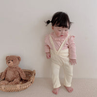 Load image into Gallery viewer, Baby Kid Girls Lace Muslin&amp;Ribbed Jumpsuits Wholesale 22053184
