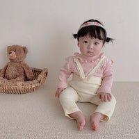 Load image into Gallery viewer, Baby Kid Girls Lace Muslin&amp;Ribbed Jumpsuits Wholesale 22053184
