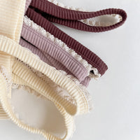 Load image into Gallery viewer, Baby Kid Girls Lace Muslin&amp;Ribbed Jumpsuits Wholesale 22053184
