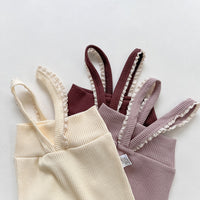 Load image into Gallery viewer, Baby Kid Girls Lace Muslin&amp;Ribbed Jumpsuits Wholesale 22053184
