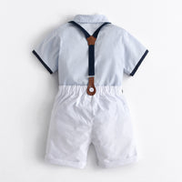 Load image into Gallery viewer, 2 Pieces Set Baby Kid Boys Dressy Color-blocking Shirts And Solid Color Rompers Wholesale 22053185
