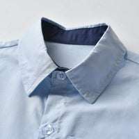 Load image into Gallery viewer, 2 Pieces Set Baby Kid Boys Dressy Color-blocking Shirts And Solid Color Rompers Wholesale 22053185
