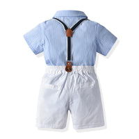 Load image into Gallery viewer, 2 Pieces Set Baby Boys Dressy Striped Rompers And Solid Color Rompers Wholesale 22053188
