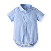 Load image into Gallery viewer, 2 Pieces Set Baby Boys Dressy Striped Rompers And Solid Color Rompers Wholesale 22053188
