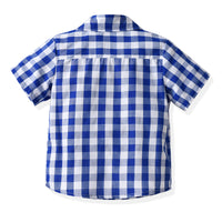 Load image into Gallery viewer, 2 Pieces Set Baby Kid Boys Birthday Party Checked Bow Shirts And Solid Color Rompers Wholesale 22053198
