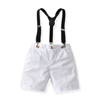 Load image into Gallery viewer, 2 Pieces Set Baby Kid Boys Birthday Party Checked Bow Shirts And Solid Color Rompers Wholesale 22053198
