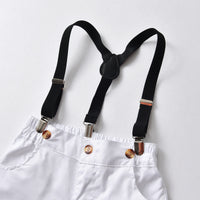 Load image into Gallery viewer, 2 Pieces Set Baby Kid Boys Birthday Party Checked Bow Shirts And Solid Color Rompers Wholesale 22053198
