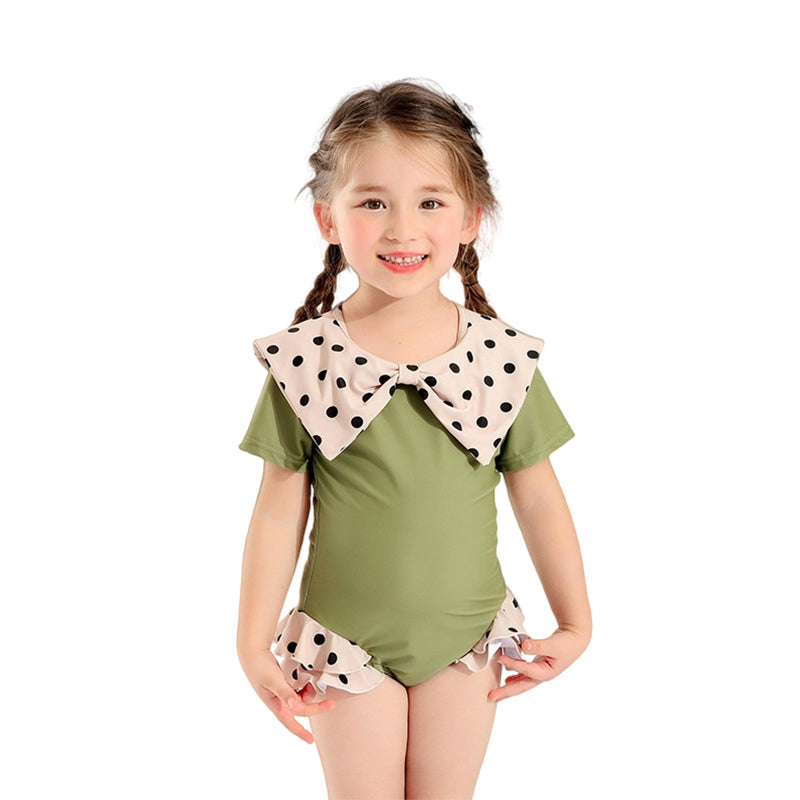 Kid Girls Polka dots Print Swimwears Wholesale 22060105