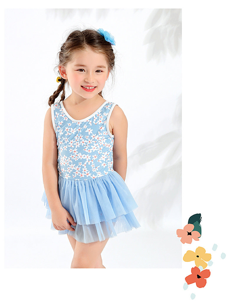 Kid Girls Flower Print Swimwears Wholesale 22060119