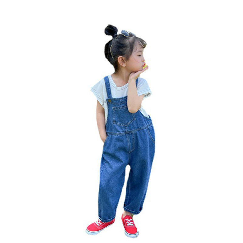 Baby Kid Girls Solid Color Jumpsuits Wholesale 22060197