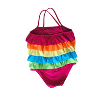 Load image into Gallery viewer, Girls Color-blocking Rainbow Beach Rompers Swimwears Wholesale 22060201
